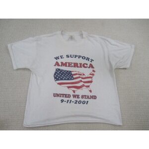 VTG Fruit of the Loom Shirt Mens Large 9-11 We‎ Support America United We Stand